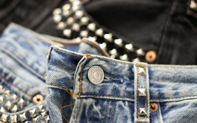 Levi’s 501 Made in U.S.A Cut Off Denim Shorts “Remake Studs”