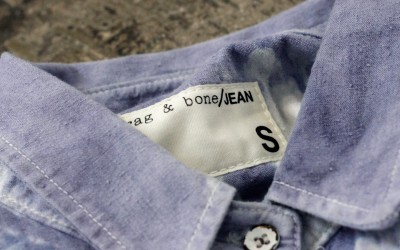 rag & bone Indigo Bleach Tie-Dye Shirt