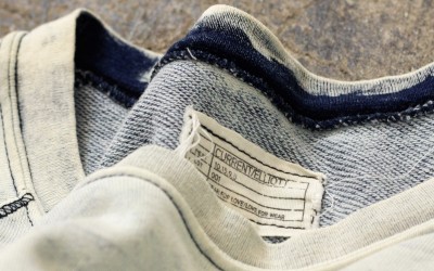 CURRENT/ELLIOTT S/S Indigo Bleach Sweat