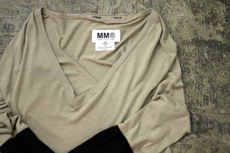 MM6 × OPENING CEREMONY Sleeve Combi V-Neck Cut&Sewn