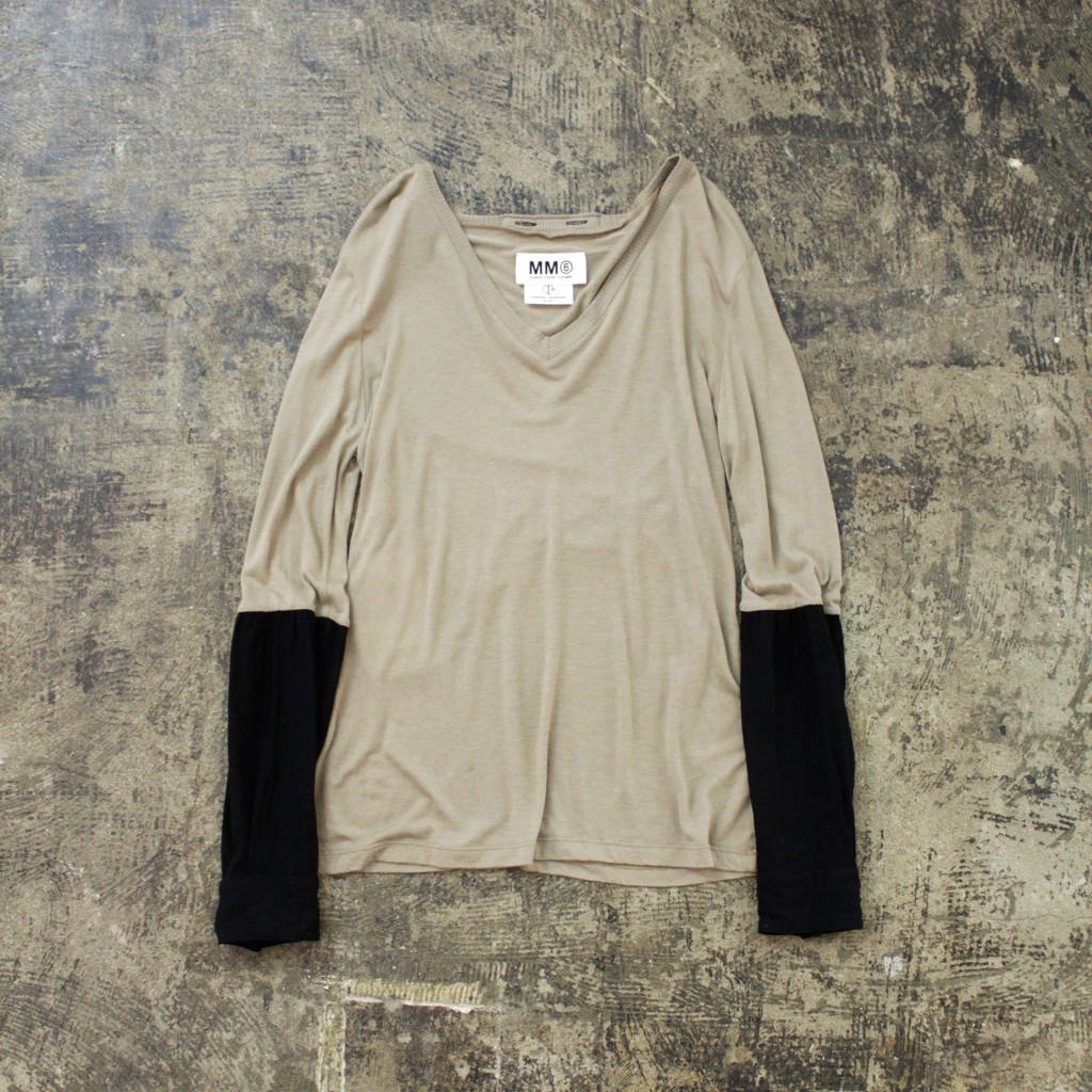 MM6 × OPENING CEREMONY Sleeve Combi V-Neck Cut&Sewn