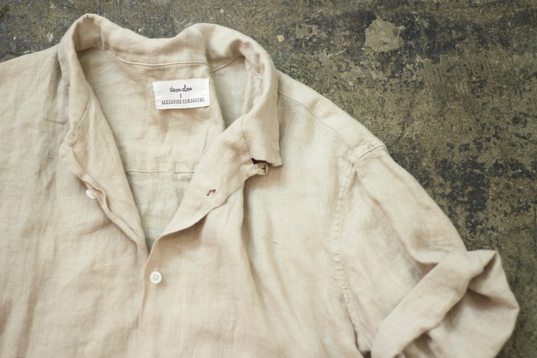 steven alan × ALEXANDER YAMAGUCHI S/S Open Collar Linen Shirt