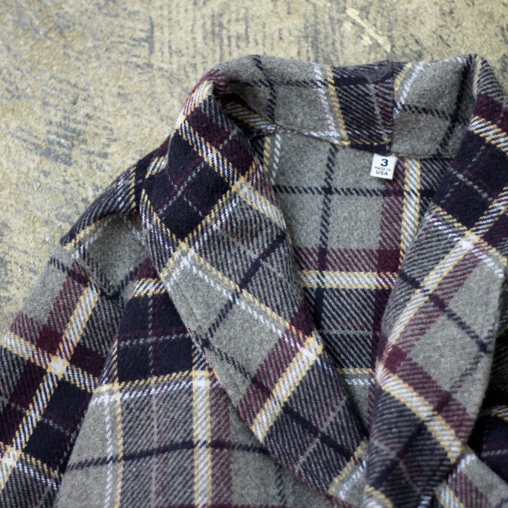 Vintage Check Wool Robe Gown