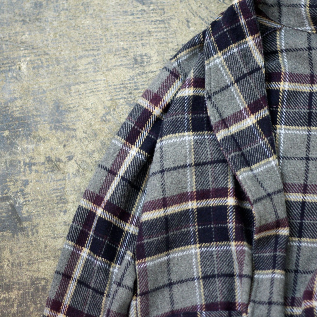 Vintage Check Wool Robe Gown