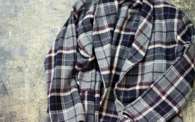 Vintage Check Wool Long Gown