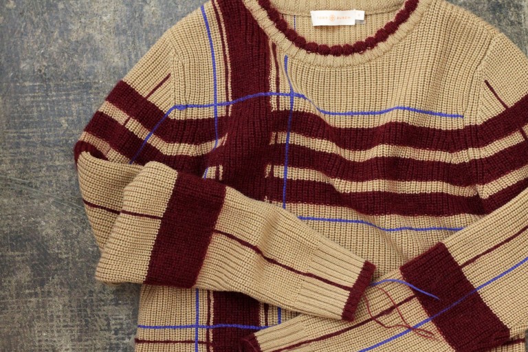 TORY BURCH Check Pattern Knit