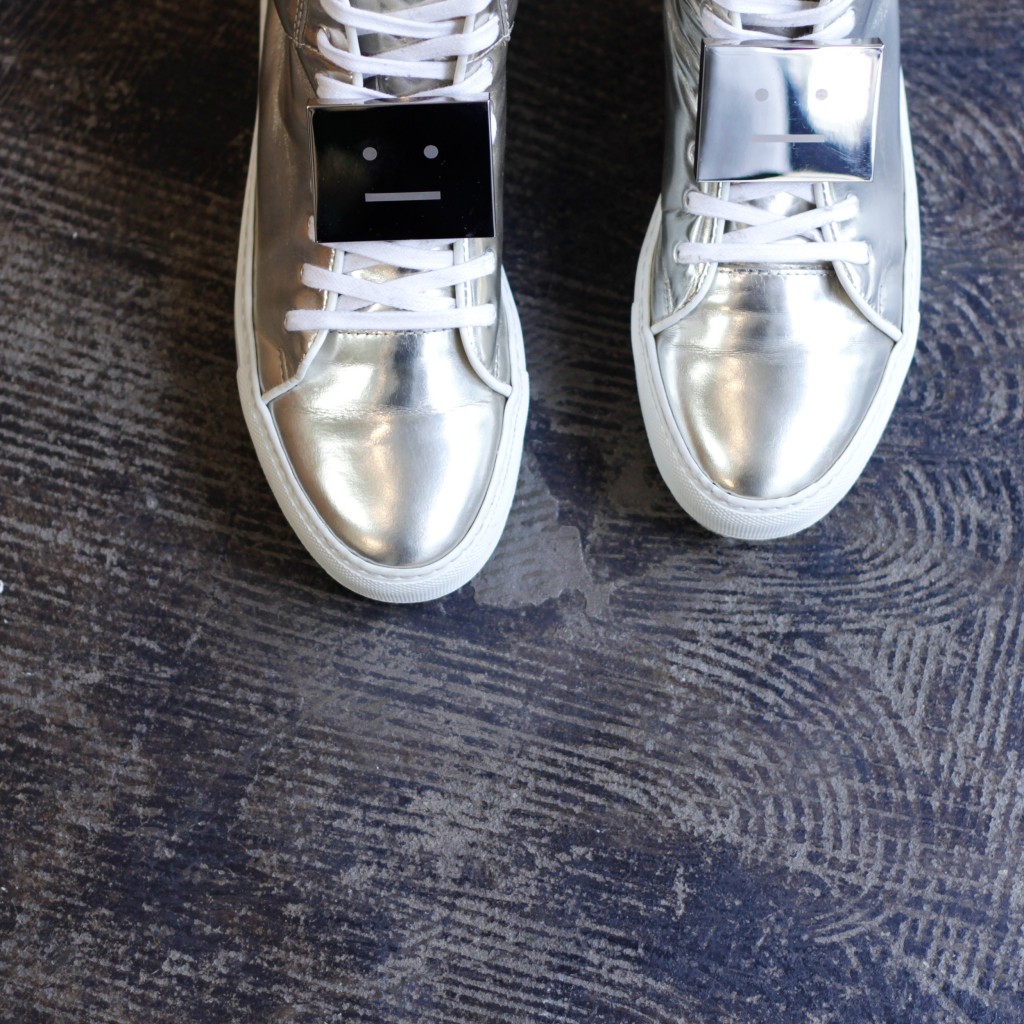 Acne Studios Metallic Cleo Hi-Cut Sneaker