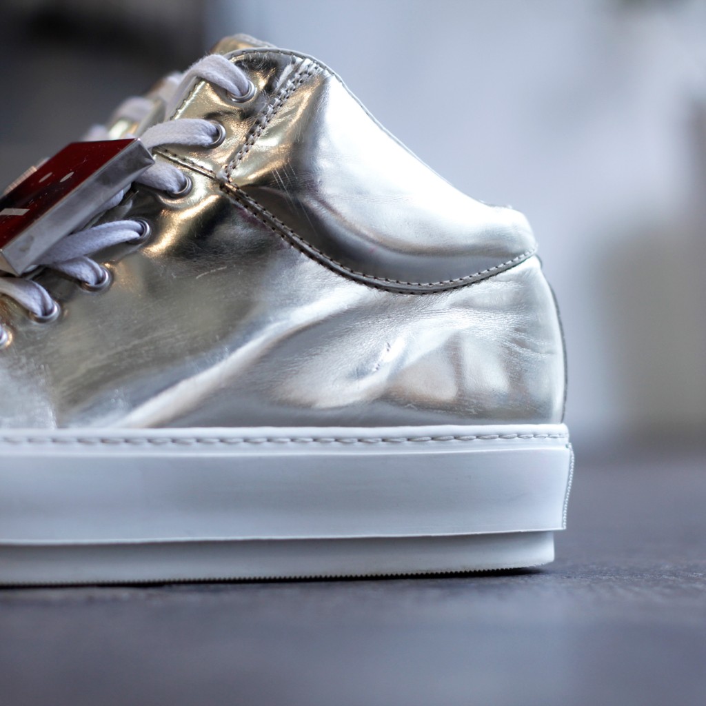 Acne Studios Metallic Cleo Hi-Cut Sneaker