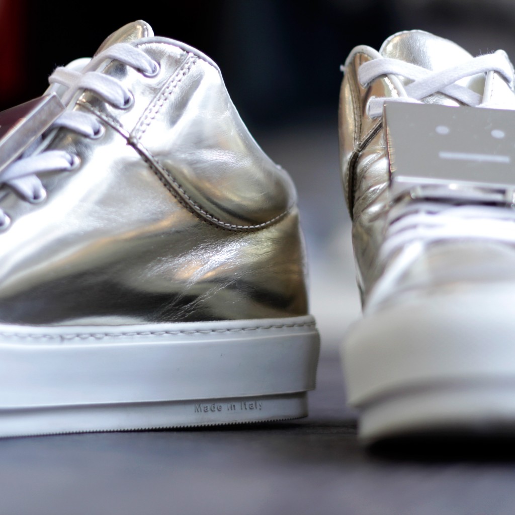 Acne Studios Metallic Cleo Hi-Cut Sneaker