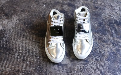 Acne Studios Metallic Leather Cleo Sneaker