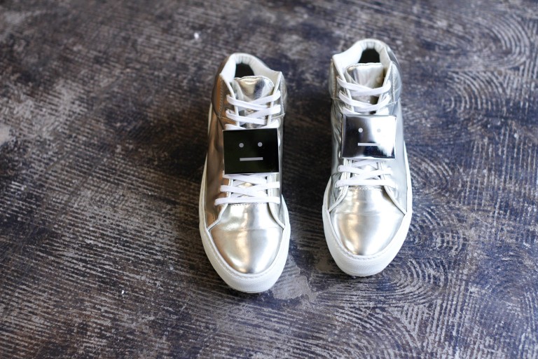 Acne Studios Metallic Leather Cleo Sneaker