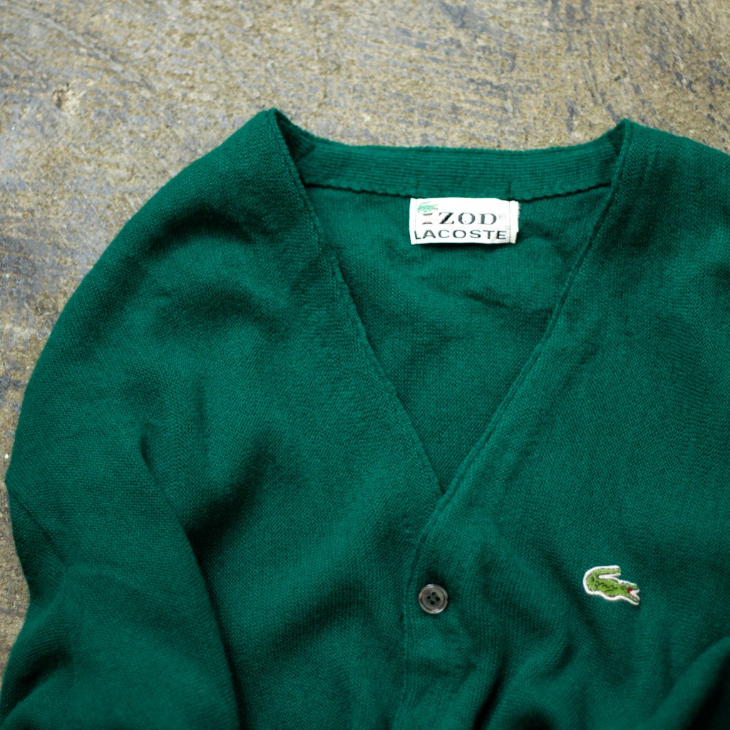 IZOD LACOSTE Vintage V-Neck Wool Cardigan