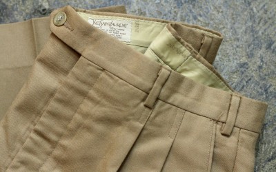 YVES SAINT LAURENT Vintage Center Press Tuck Slacks