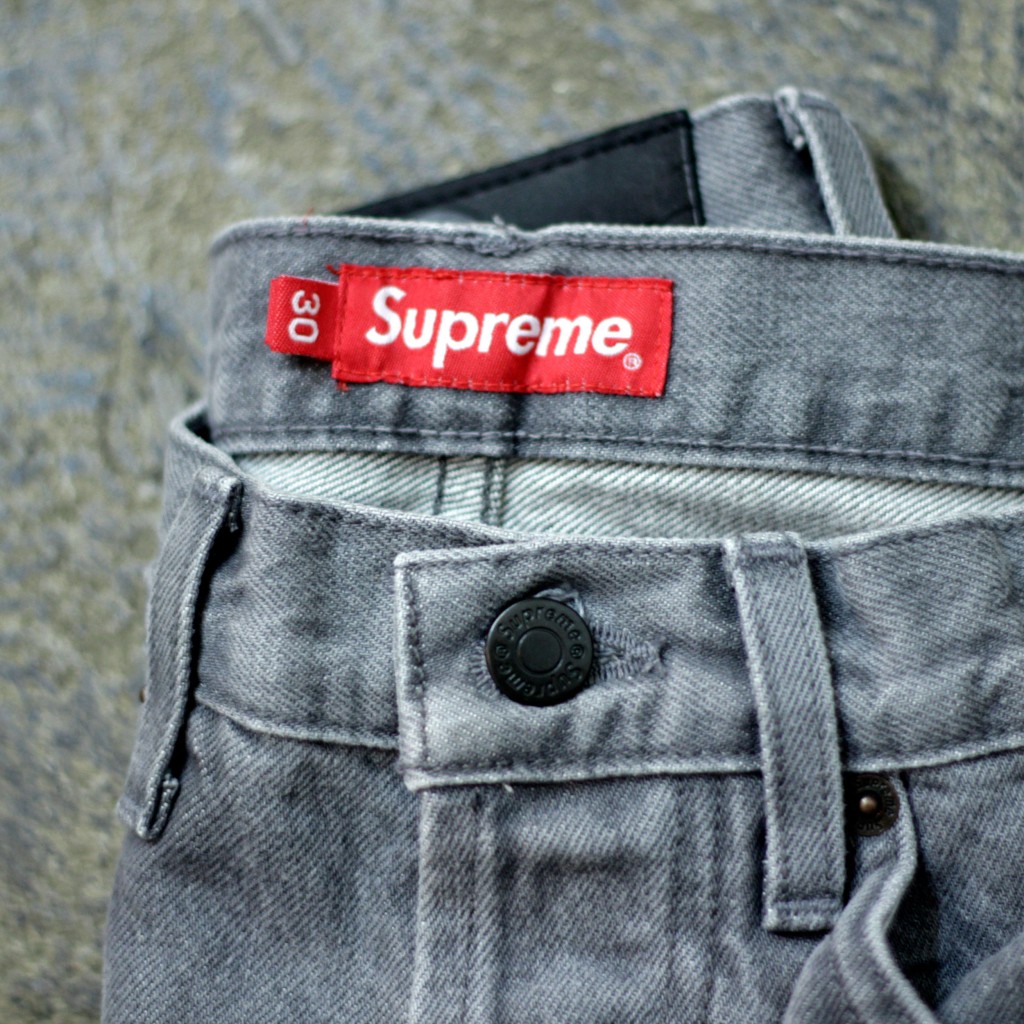 Supreme washed grey slim jeans