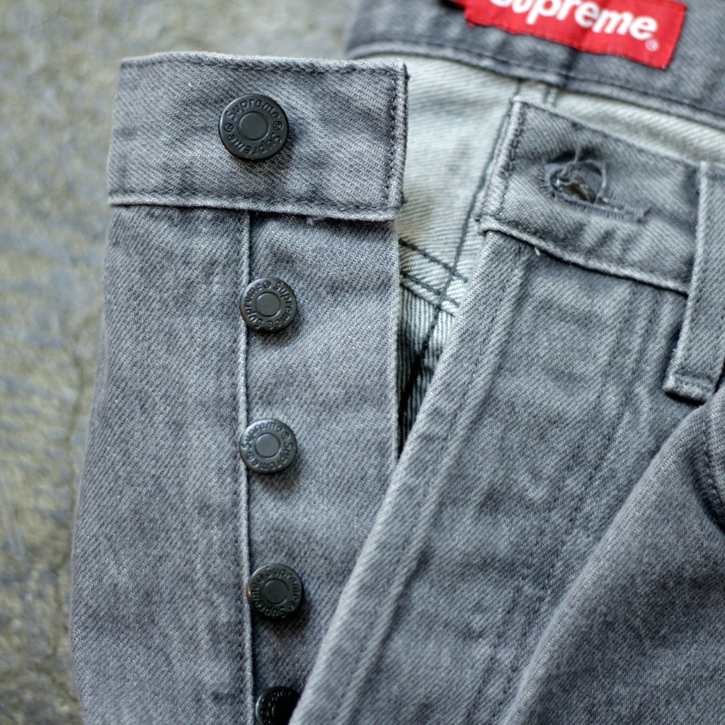 Supreme washed grey slim jeans