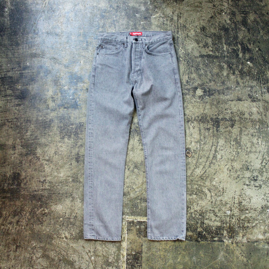 Supreme washed grey slim jeans