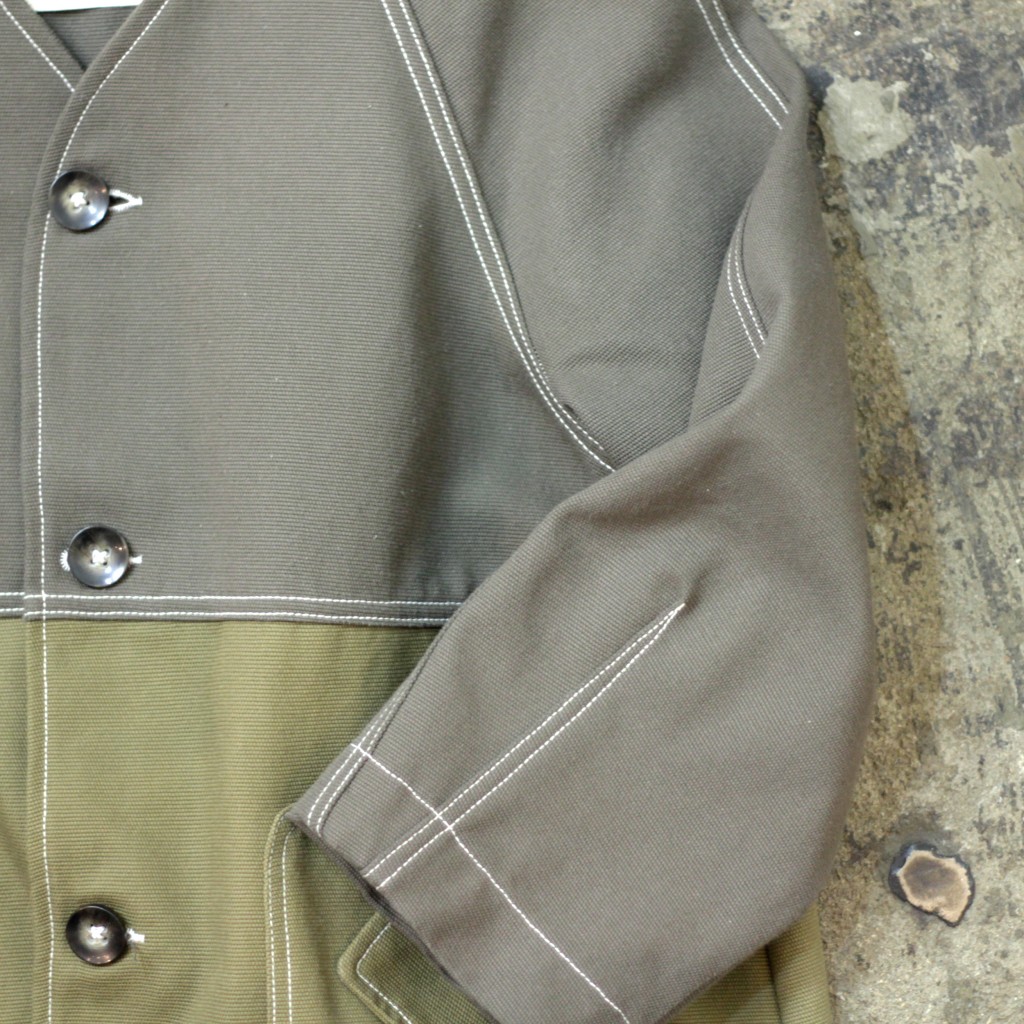 LAND OF DISTRUCTION Two-Tone Army Long Coat