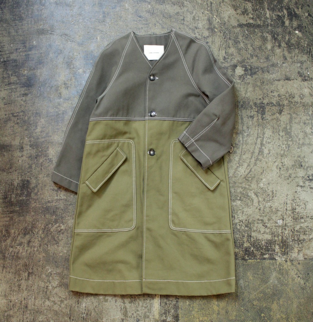 LAND OF DISTRUCTION Two-Tone Army Long Coat