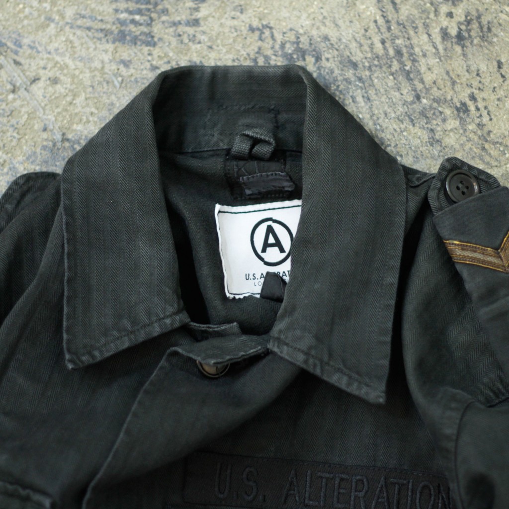 U.S. ALTERATION Vintage Black Military Customize Jacket 