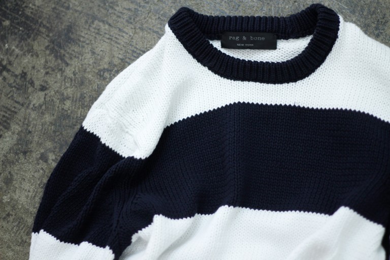 rag & bone Border Cotton Knit