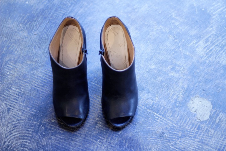 Maison Martin Margiela Leather Peep-Toe Boots