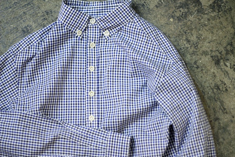 RTH Gingham Check Pull Over Shirt