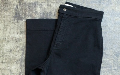 & Other Stories Hi Waisted Cropped Flare Black Pants