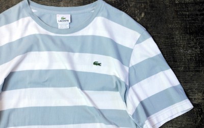 LACOSTE Border T-Shirts “DESIGNED IN FRANCE”
