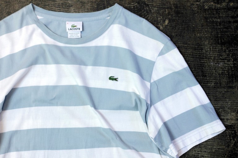 LACOSTE Border T-Shirts “DESIGNED IN FRANCE”