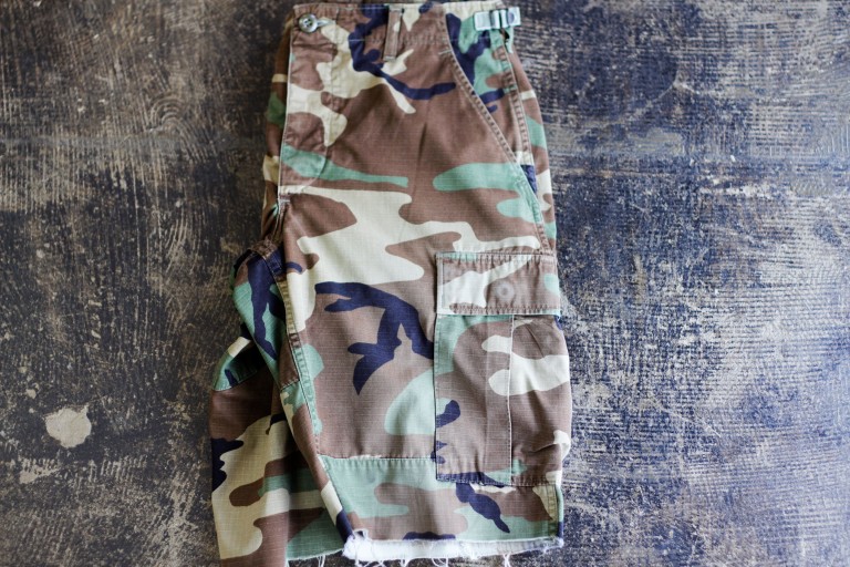 US ARMY Vintage Woodland Camo Shorts