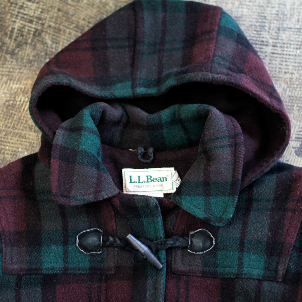 L.L. Bean 90's Plaid Check Duffle Coat