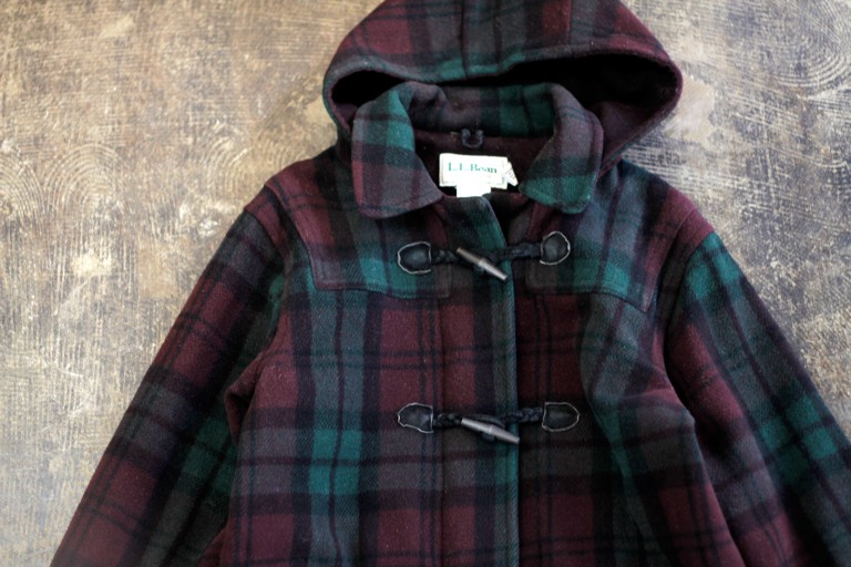 L.L. Bean 80’s Plaid Check Duffle Coat