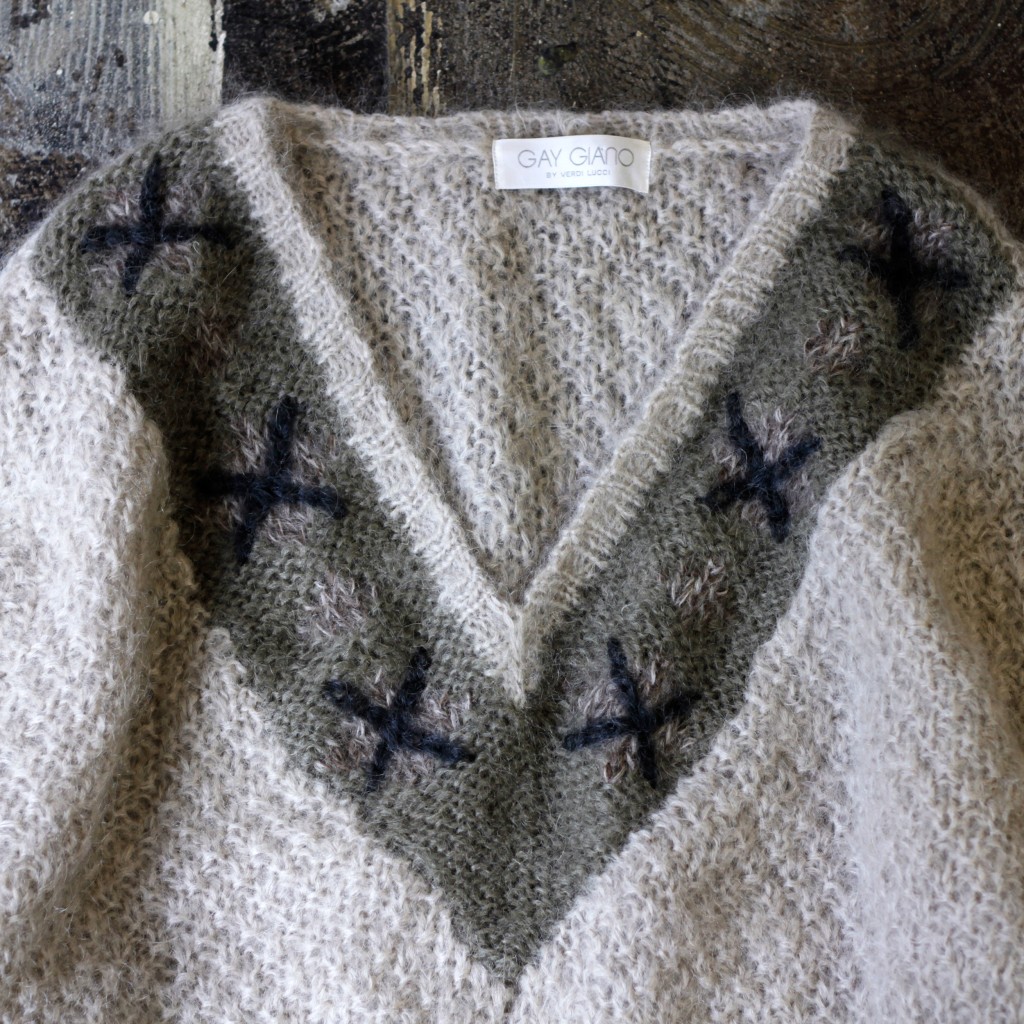 Vintage V-neck Mohair Knit