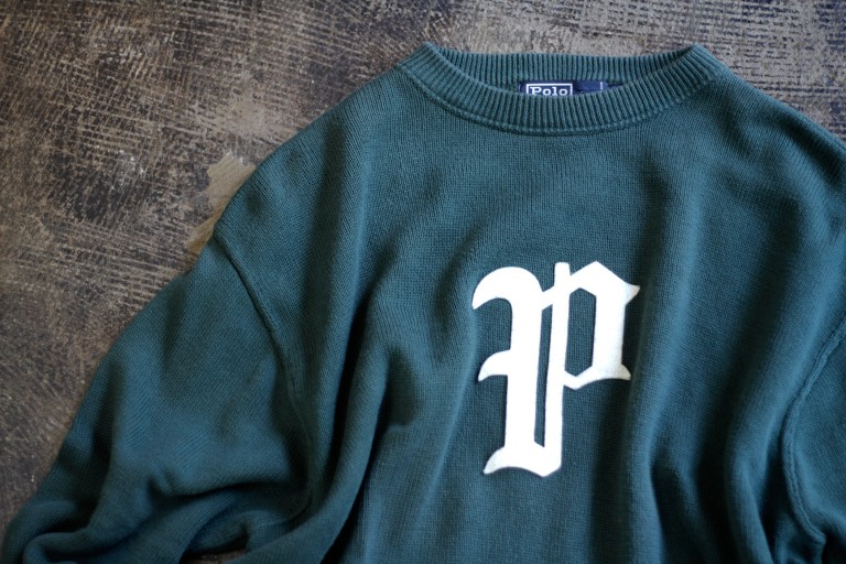 POLO by Ralph Lauren “P” Felted Logo Cotton Knit