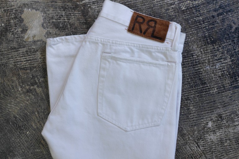 RRL Slim Fit Selvedge White Denim