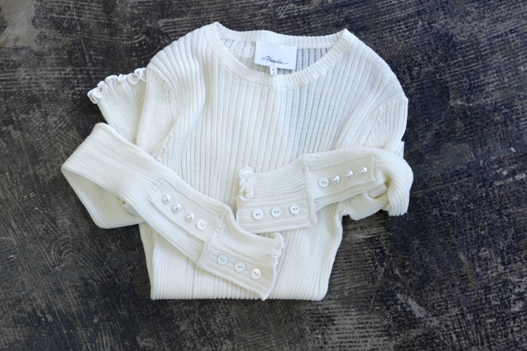 3.1 phillip lim Pearl Button Rib Top