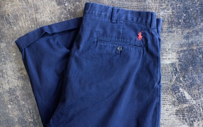 POLO by Ralph Lauren Back Logo Tuck Cotton Pants