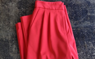 tibi Hi-Waist Wide Tuck Pants