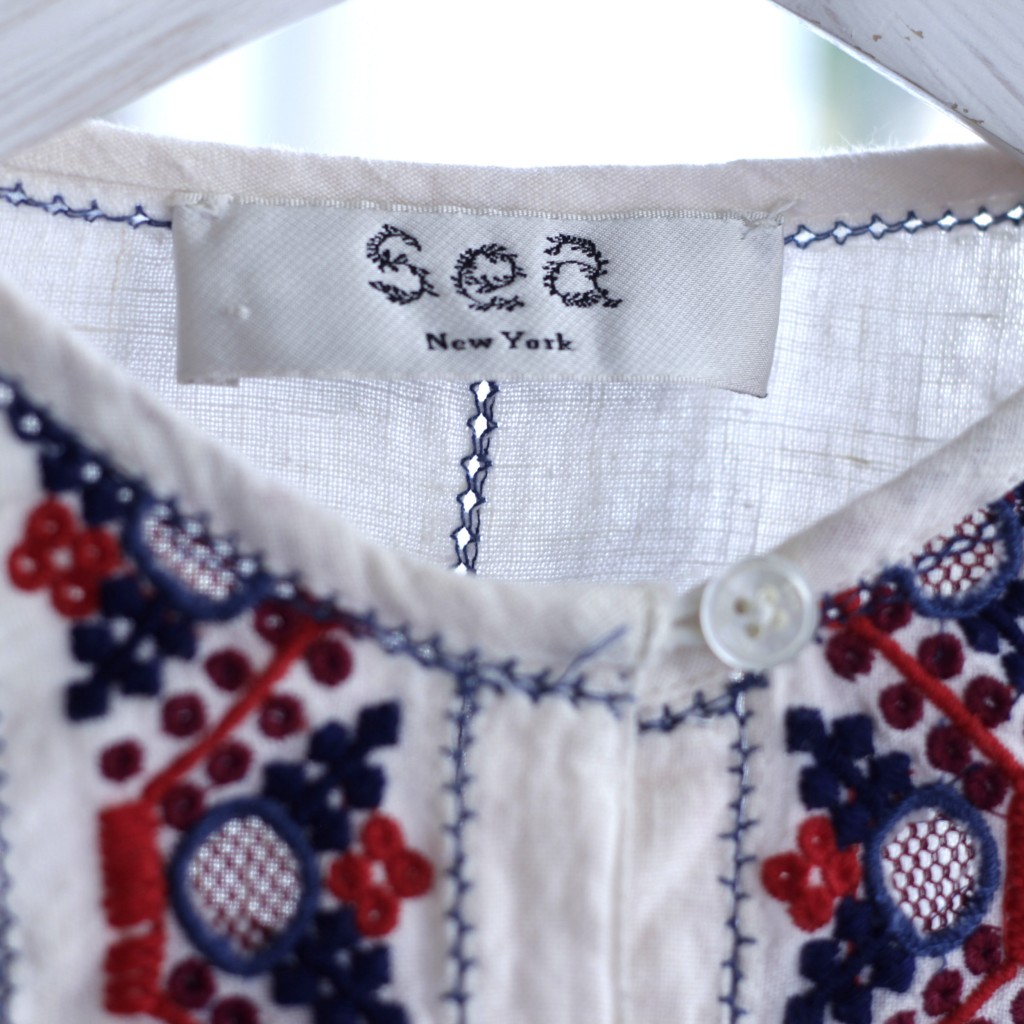 sea new york  Embroidered Volume Sleeve Blouse