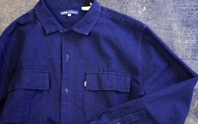 LEVI’S MADE AND CRAFTED Indigo Open Collar Box Work Shirt