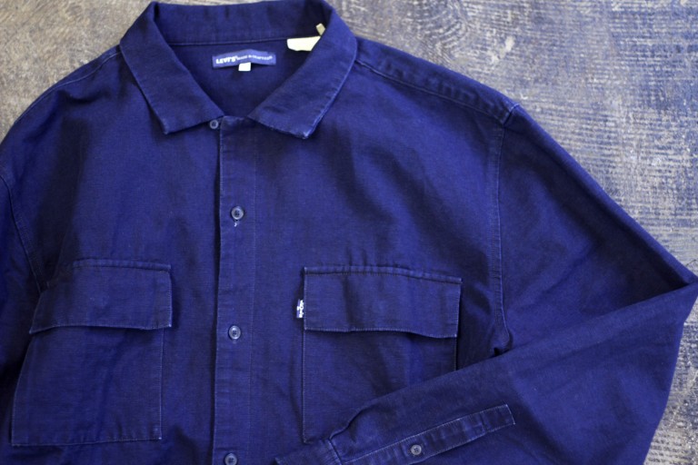 LEVI’S MADE AND CRAFTED Indigo Open Collar Box Work Shirt