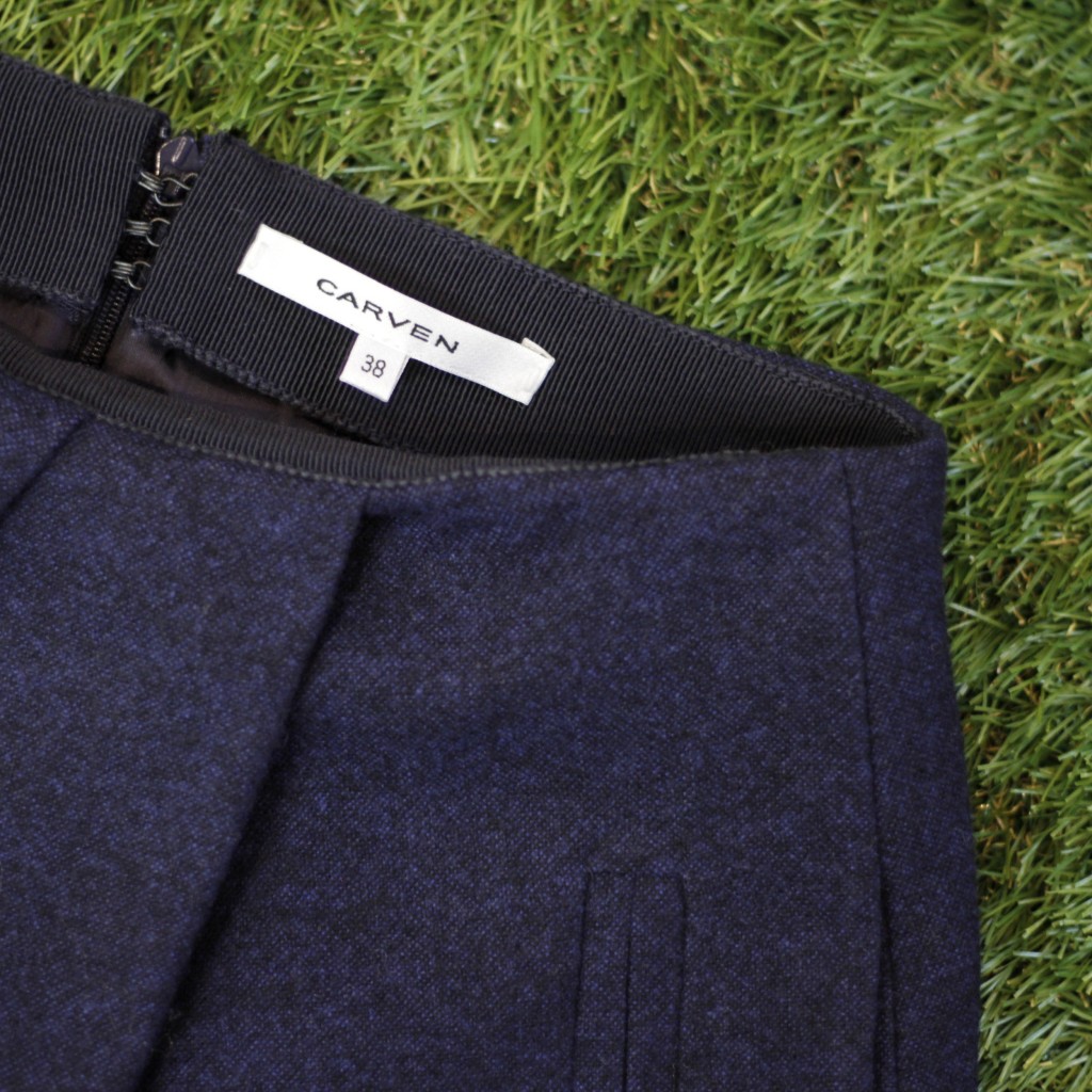 CARVEN Double Pocket Virgin Wool Skirt