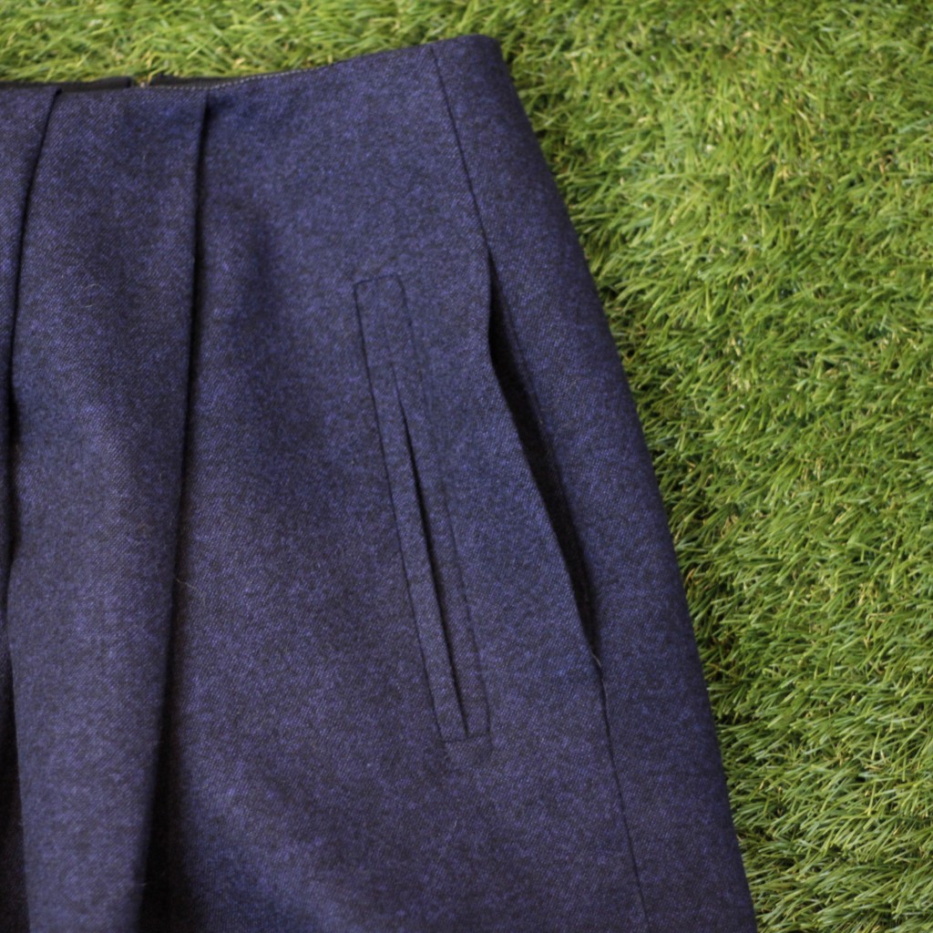 CARVEN Double Pocket Virgin Wool Skirt