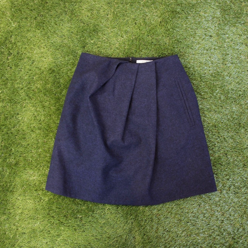 CARVEN Double Pocket Virgin Wool Skirt