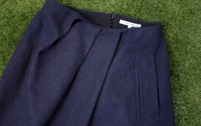 CARVEN Double Pocket Virgin Wool Skirt