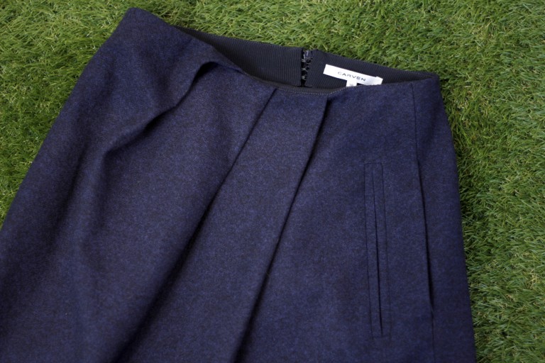 CARVEN Double Pocket Virgin Wool Skirt