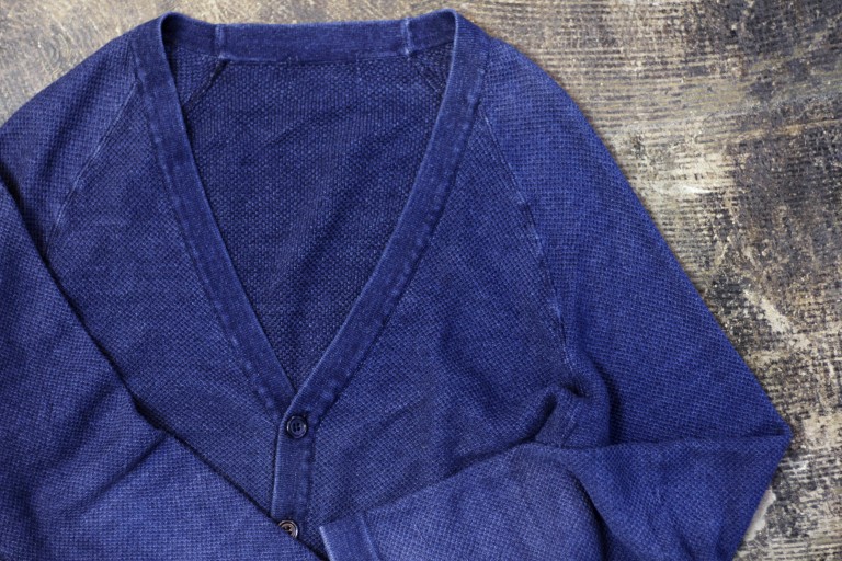 Indigo Dye Knit Cardigan