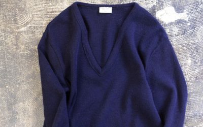 French Military ‘Marine’ V-Neck Knit by “SAINT JAMES”