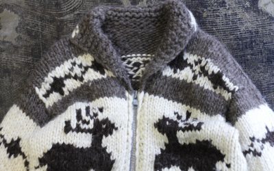 Vintage Cowichan Zip Up Sweater