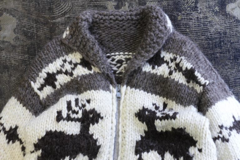 Vintage Cowichan Zip Up Sweater
